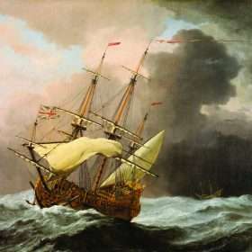 The_English_Ship_Hampton_Court_in_a_Gale ship wreck